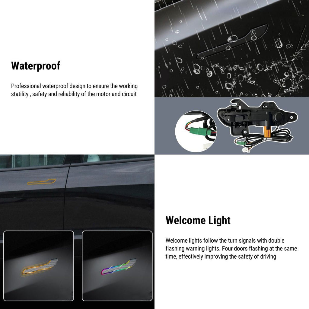 Auto Present Door Handle with LED for Model 3 Highland/Y Juniper | 4-Piece | TESERY