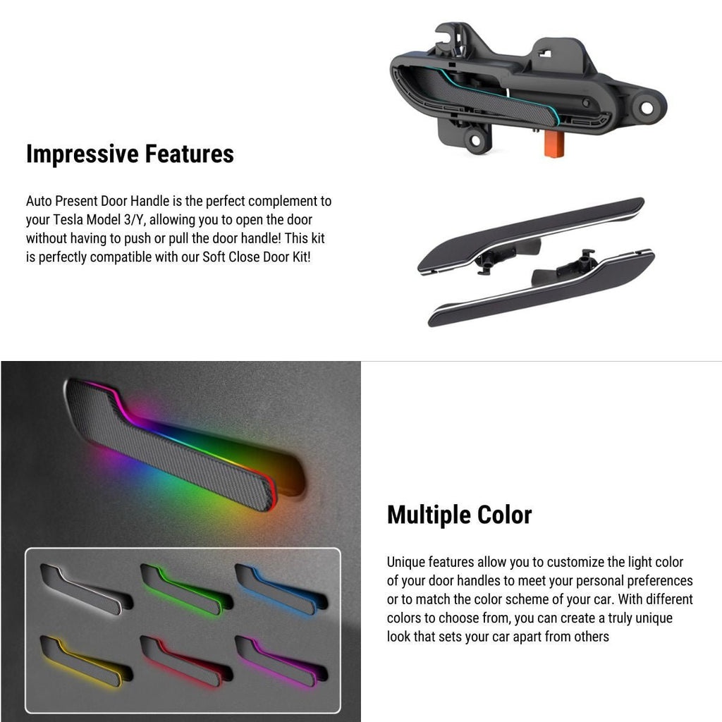 Auto Present Door Handle with LED for Model 3 Highland/Y Juniper | 4-Piece | TESERY