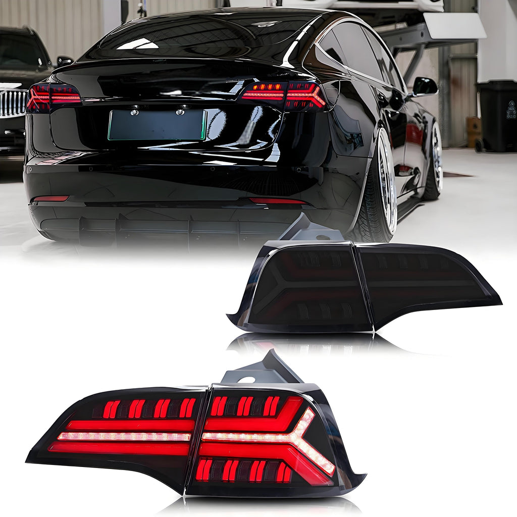 TESERY Fish Bone Tail Light for Model 3/Y