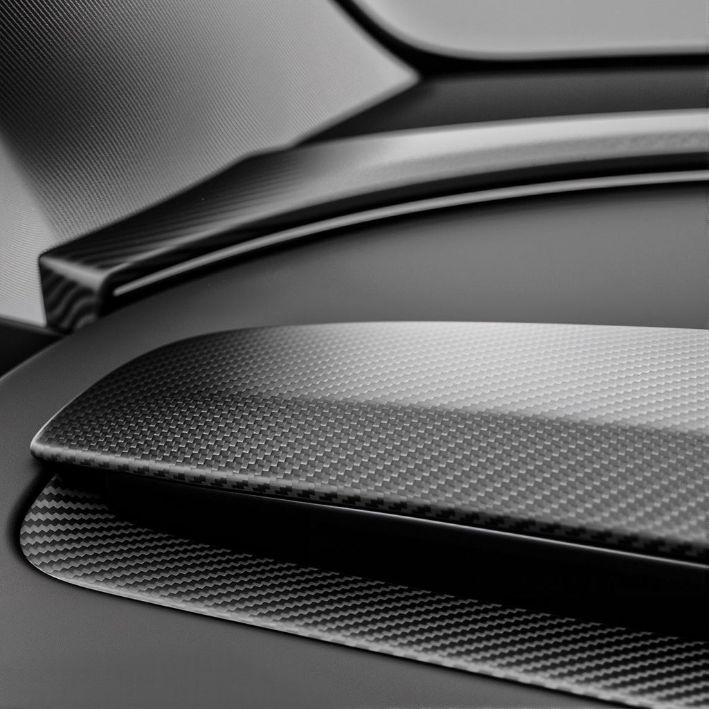 TESERY Real Dry Carbon Fiber Dashboard Cover Overlay for Model 3 Highland / Model Y Juniper