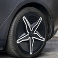 Starfish Style ABS Hubcaps for Model 3/Y | 18"/19" | 4-Piece Set | 2 Colors | Full Edge Coverage | Snap-On Install